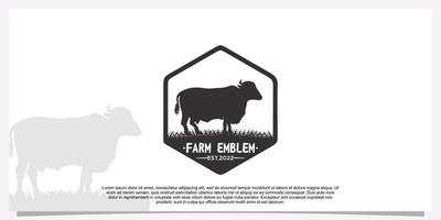 logotipo de criador de vacas vector premium de carne de vacuno parte 2