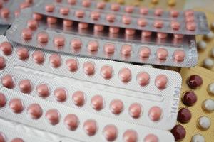 Colorful oral contraceptive pill photo