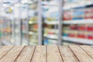 Supermarket with abstract defocused blur background photo