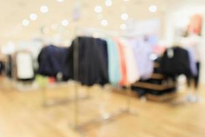 Abstract blur clothing boutique store display interior of shopping mall background photo