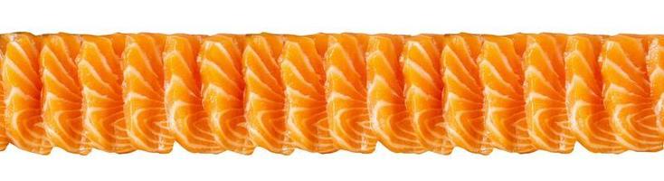 Salmon slice sashimi isolated on white background photo