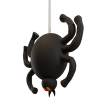 3d spider hanging using a web, for halloween party decoration png