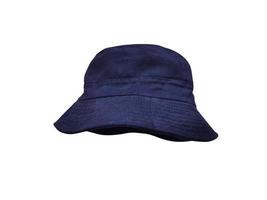 blue bucket hat isolated on white photo