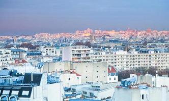 vistas al distrito 6 de parís al atardecer foto