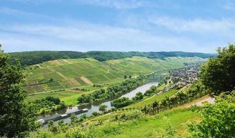 Moselle river with vineyards on hills, Germany photo