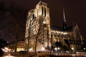cathedral Notre Dame de Paris at night photo