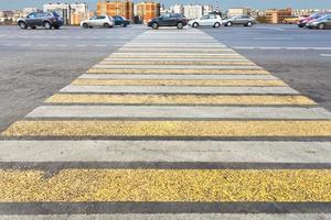 pedestrian crossing on urban street photo