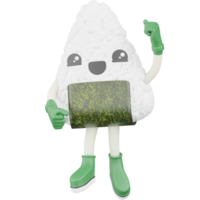 3D Isolated Japanese Onigiri png