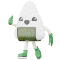 onigiri japonés aislado 3d png