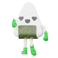 3d isolerat japansk onigiri png