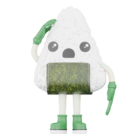 3D Isolated Japanese Onigiri png