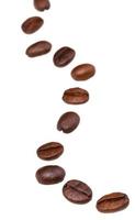 winding line from roasted coffee beans photo