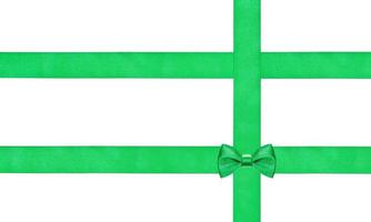 one little green bow knot on three satin ribbons photo