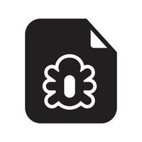 Bug Files Icon Solid Style vector