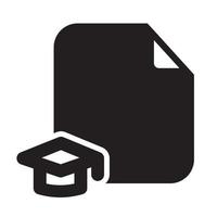 Education Files Icon Solid Style vector