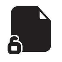 Unlock Files Icon Solid Style vector