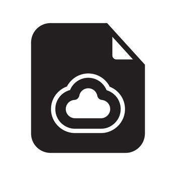 Cloud File Icon Solid Style vector
