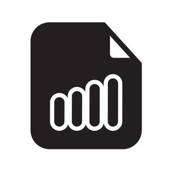 Chart Line File Solid Style vector