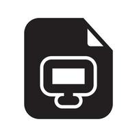 Computer File Icon Solid Style vector