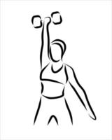 dibujo lineal de gimnasio vector