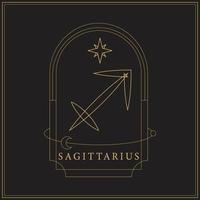 Gold Sagittarius Zodiac Sign vector