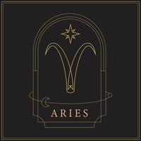 Gold Aries Zodiac sign vector