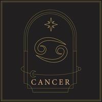 signo del zodiaco cáncer de oro vector