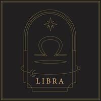 Gold Libra Zodiac Sign vector
