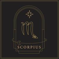 Gold Scorpio Scorpius Zodiac Sign vector