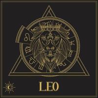 Gold Leo Zodiac sign vector