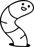 quirky line drawing cartoon worm vector