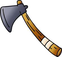 gradient cartoon doodle of a garden axe vector