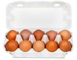 chicken eggs in cardboard package photo