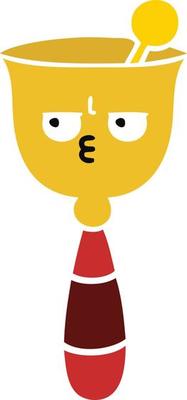 flat color retro cartoon school bell