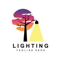 Lantern Lamp Logo Design, Life Lighting Vector, Lamp Logo Illustration, Product Brand vector