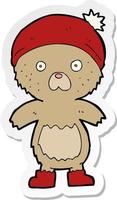 sticker of a cartoon cute teddy bear vector