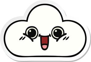 sticker of a cute cartoon cloud vector