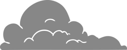 cartoon doodle of white large clouds vector