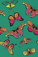 Seamless pattern with colorful butterflies. Vector graphics.