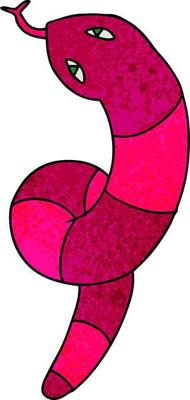 textured cartoon of a long snake