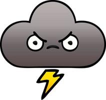 gradient shaded cartoon storm cloud vector