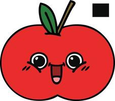 cute cartoon red apple vector