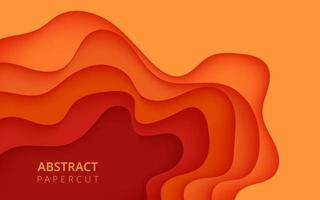 abstract colorful orange dynamic wavy layers papercut style background. eps10 vector