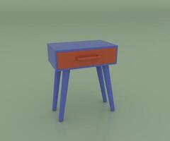 colorful small table icon 3d illustration, minimal 3d render illustration on Greenish Cyan background. photo