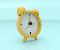 concept of time. analog Circle clock icon. minimal 3d render illustration on vibrant background. photo