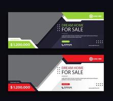 Modern home sale web cover and banner template
