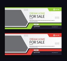 Modern home sale web cover and banner templateweb cover and banner template