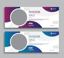 Fashion sale web cover and banner template vector