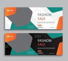 Fashion sale web cover and banner template vector