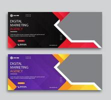 Digital marketing agency web cover and banner template vector